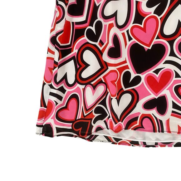 NWT Cato Top Size M Polyester Hearts Red Pink White Black Tank Top Valentines - Picture 7 of 10